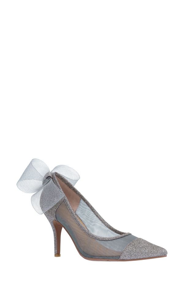 ジェイレニー レディース シューズ ヒール シアー J Rene Sheer Bow Pointed Toe Pumpewter ピューター