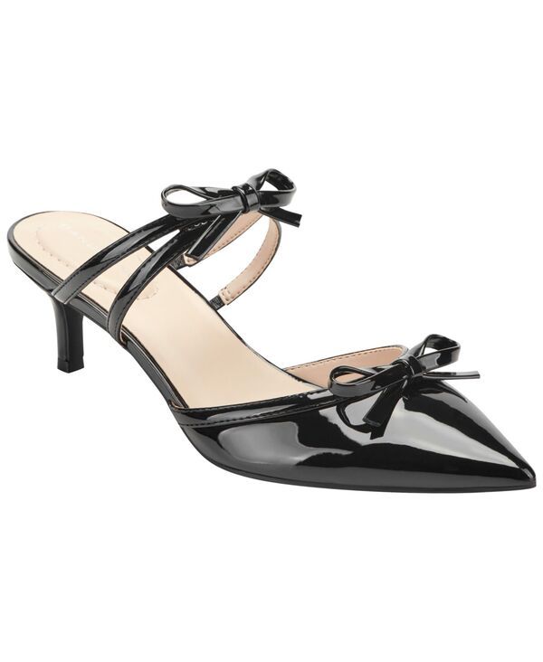 【送料無料】 バンドリーノ レディース スリッポン・ローファー シューズ Womens Meggin Strappy Bows SlipOn Kitten Heel Pumps Black Paten