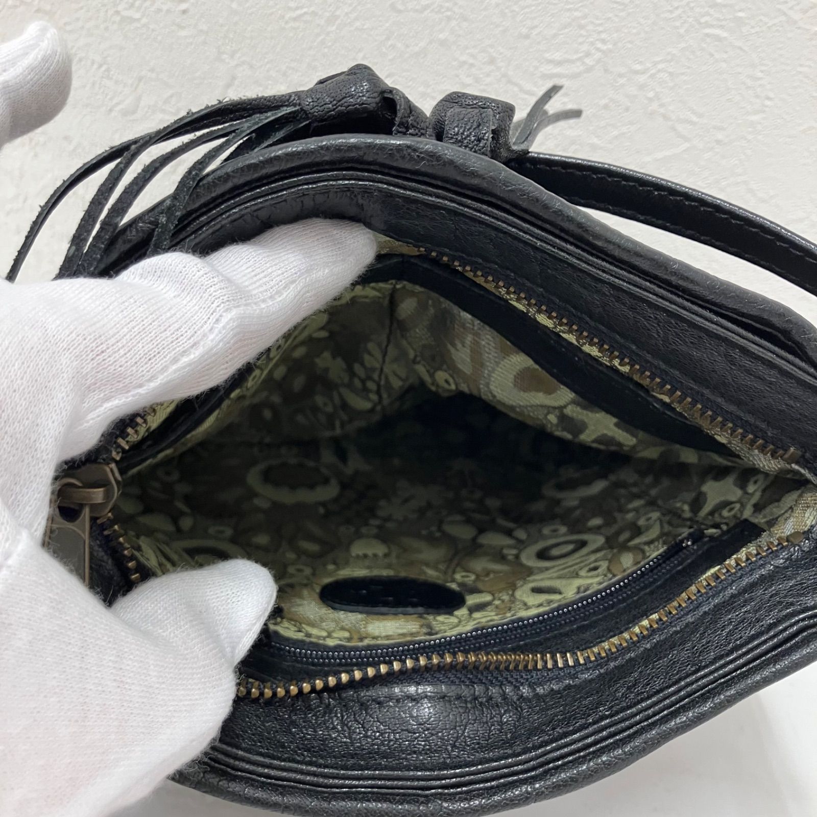IBIZA イビサ バッグ ショルダーバッグ 編み込みレザー 黒 編み込み 