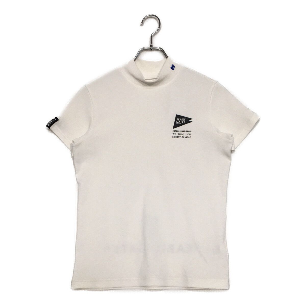 中古 レディース パーリーゲイツ PEARLY GATES 半袖シャツ 1(M) 白 ホワイト モックネック