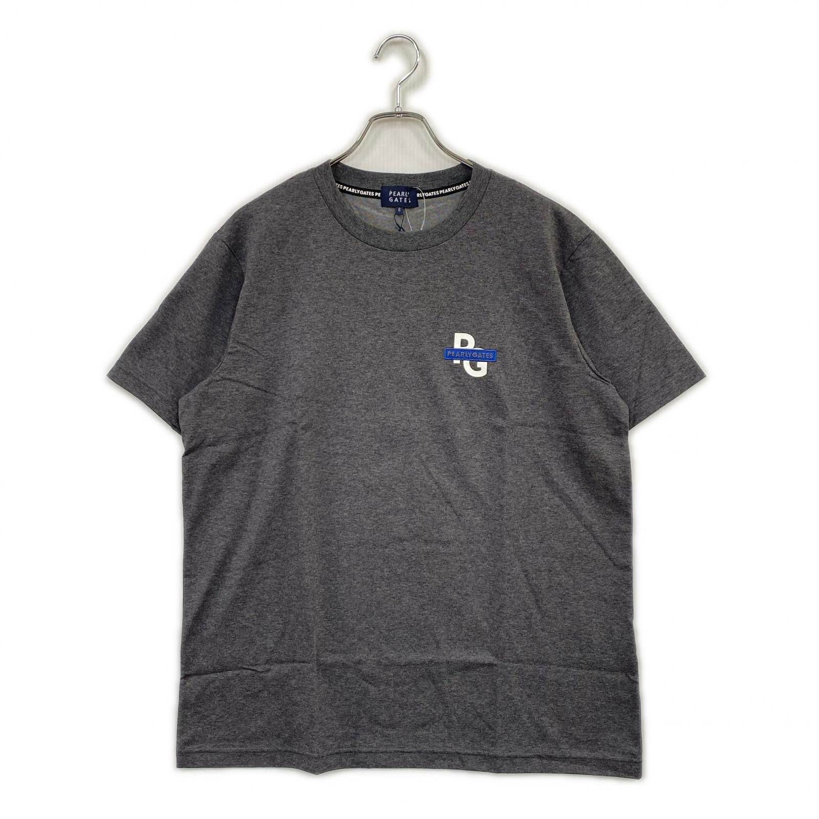 未使用品 メンズ パーリーゲイツ PEARLY GATES 半袖Ｔシャツ 6(LL) グレー ロゴワッペン