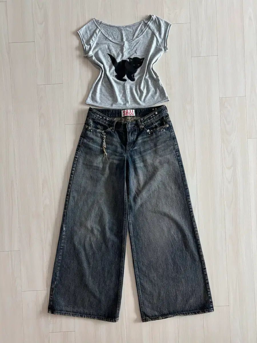 ootd ローライズ ウォッシュ デニム 新品 コーデ セット