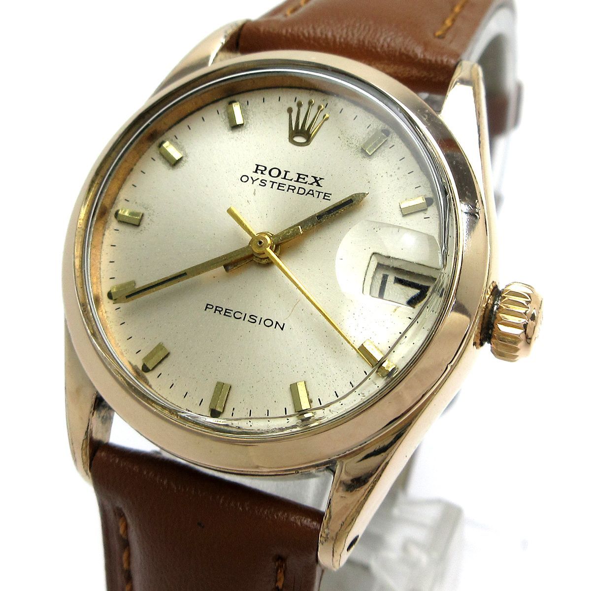 ロレックス ROLEX オイスターデイト プレシジョン ボーイズ ピンクゴールド キャップ 6466 時計 PRECISION 手巻き ヴィンテージ