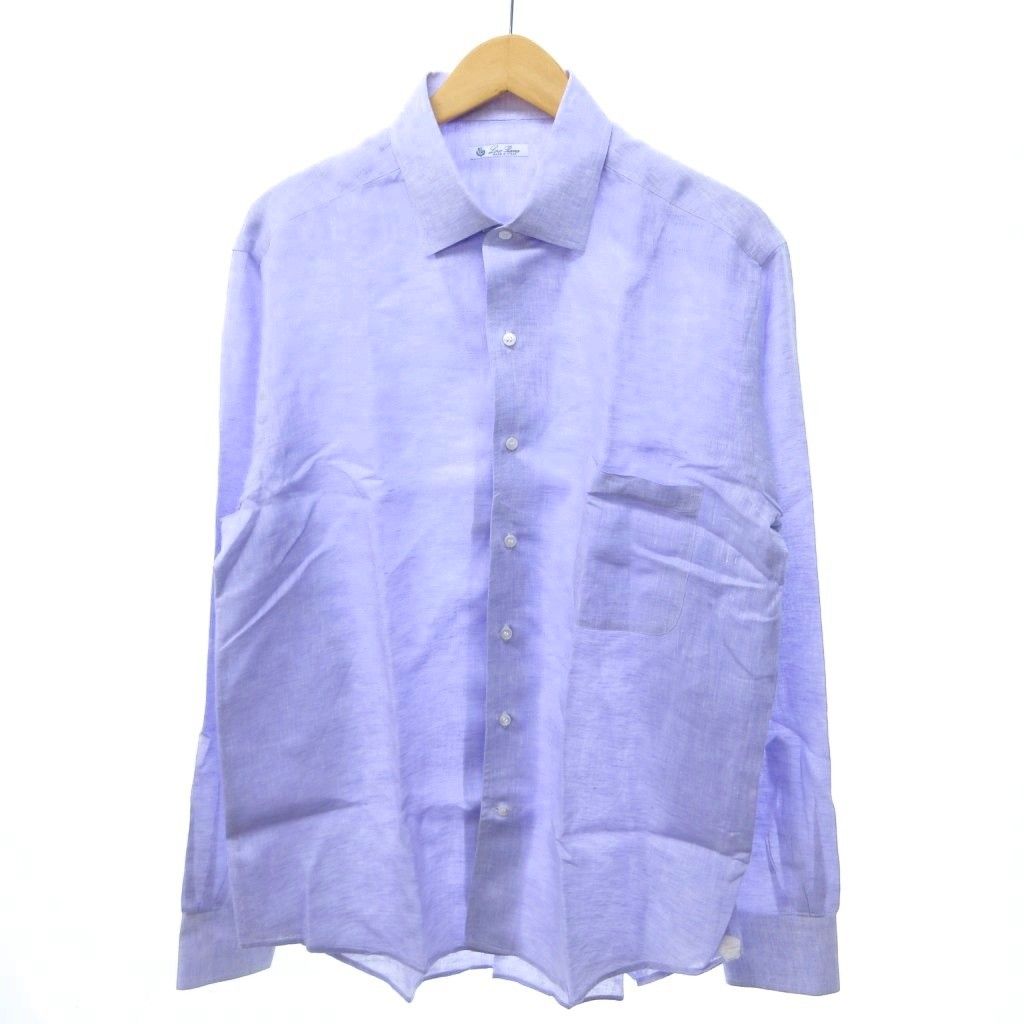 ロロピアーナ Loro Piana 長袖 シャツ リネン レギュラーカラー 紫 パープル /HW