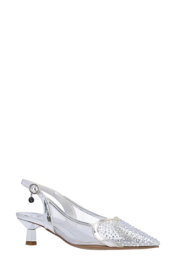 ジェイレニー レディース シューズ ヒール J Rene Gwyn Pointed Toe Slingback Pump Silver Clear シルバー