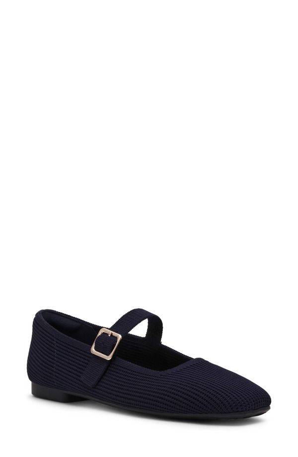 アンクライン レディース シューズ パンプス Anne Klein Mabel Mary Jane Flat Navy ネイビー