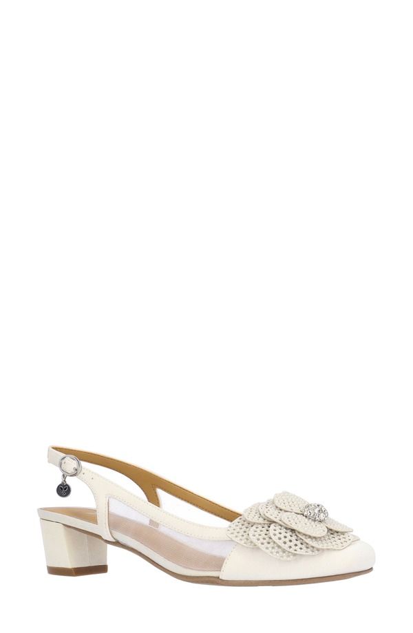 ジェイレニー レディース シューズ ヒール J Rene Bellina Slingback Pump White ホワイト
