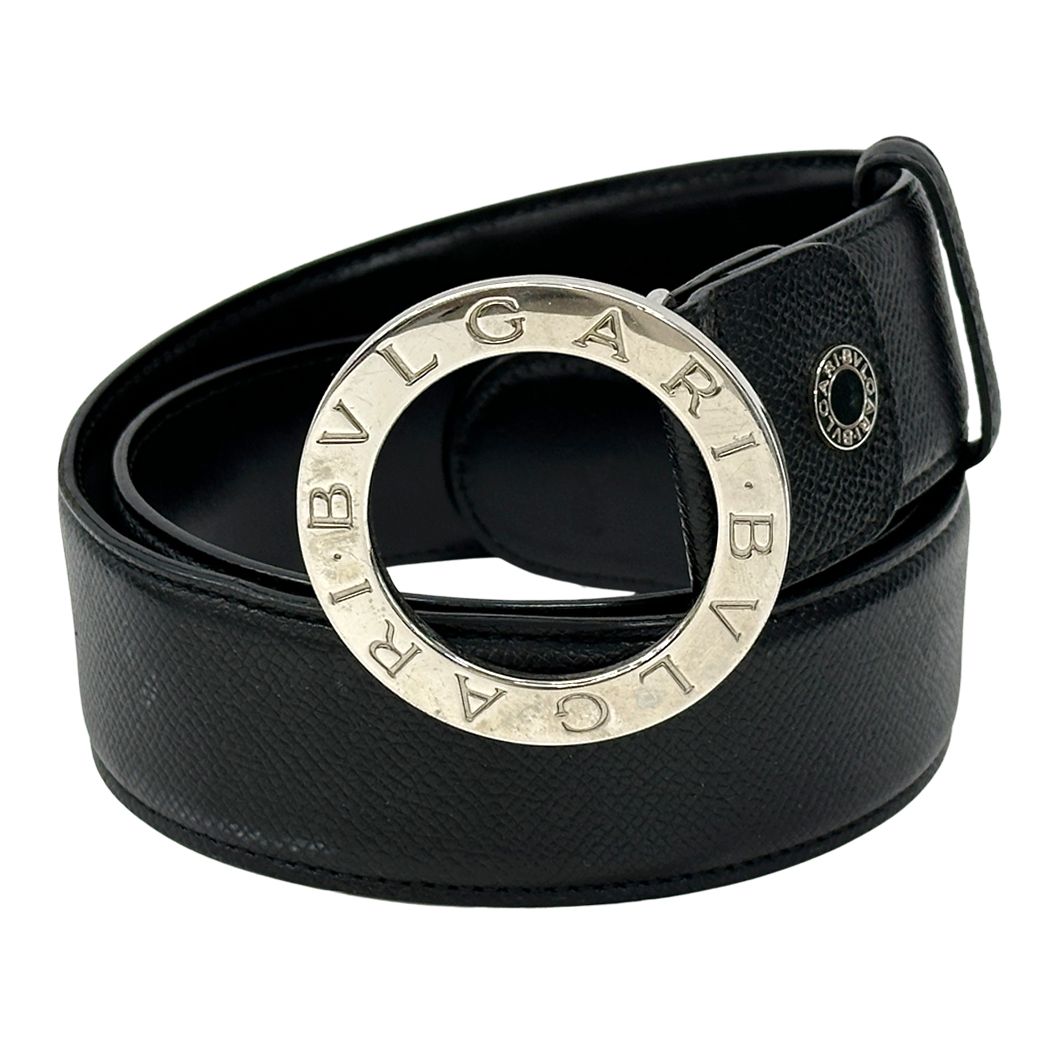 ブルガリ BVLGARI ベルト メンズ ブランド ブルガリブルガリ レザー ブラック シンプル 【中古】