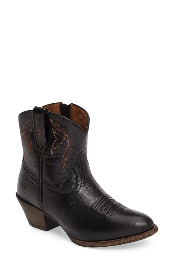 アリアト レディース シューズ ブーツ・レインブーツ Ariat Darlin Short Western Boot Old Black Leather ブラック