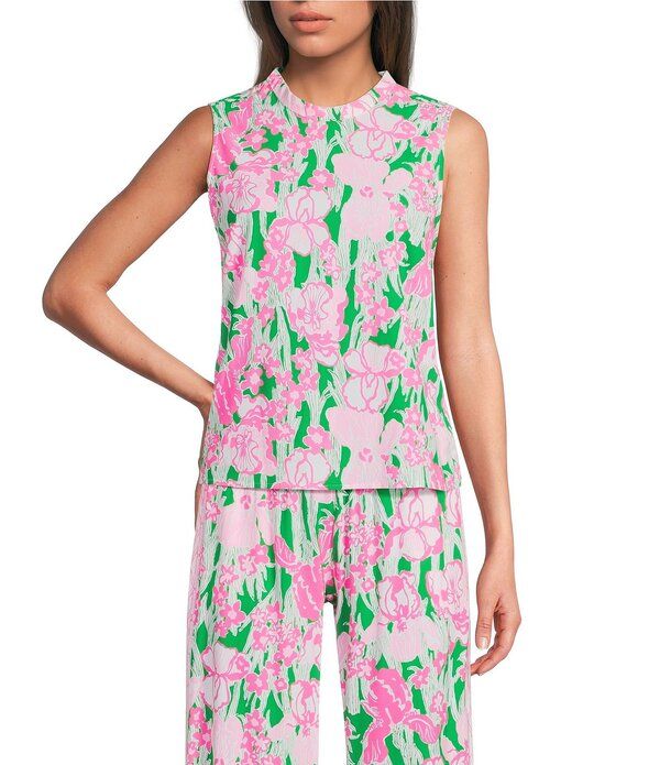 リリーピュリッツァー レディース トップス シャツ フラワー柄 プリント フリル ノースリーブ フラワー Lilly Pulitzer Anya Coordinating Floral Print R
