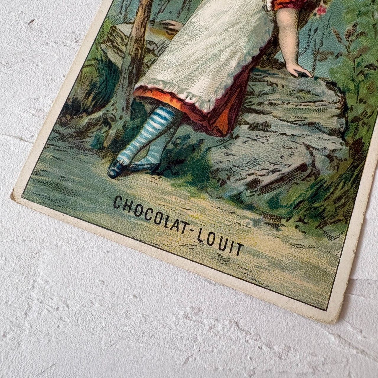 フランス アンティーク クロモカード 少女 CHOCOLAT LOUIT