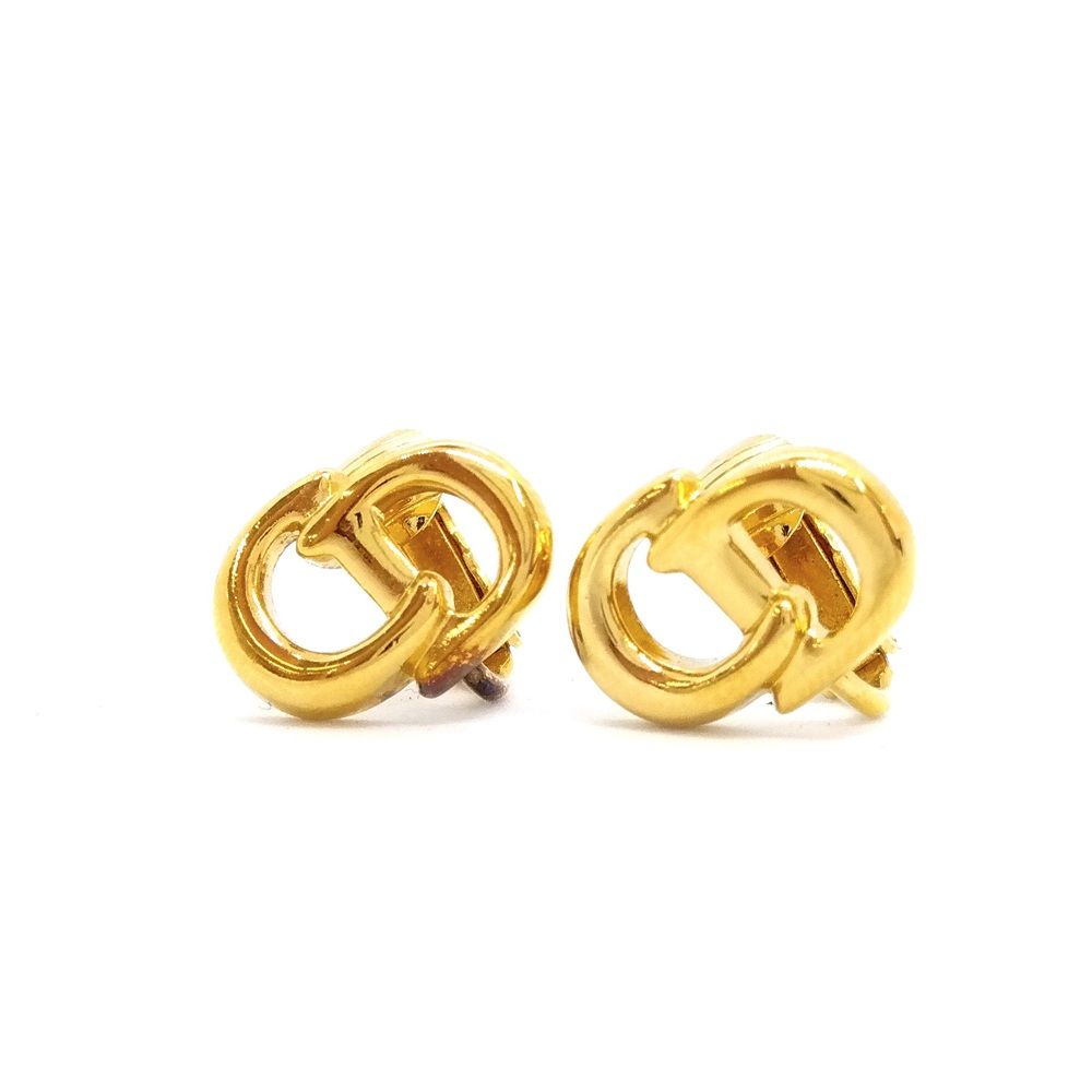 クリスチャンディオール Christian Dior CDロゴ イヤリング GPg ゴールド レディース【中古】