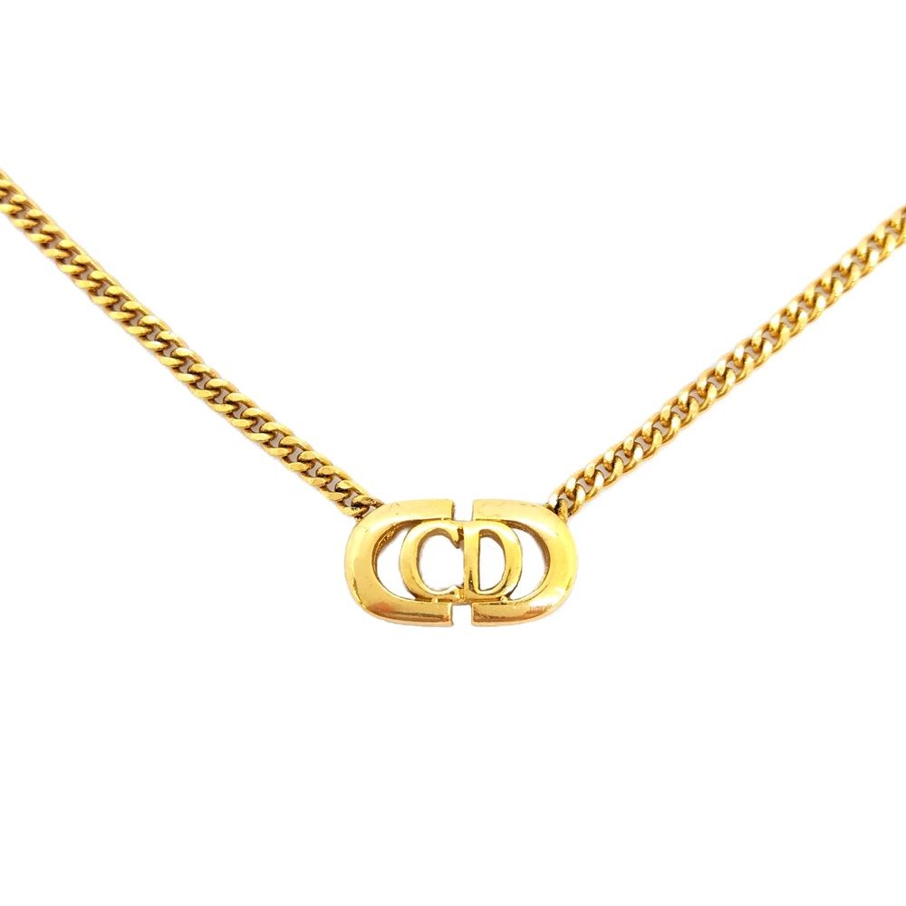 クリスチャンディオール Christian Dior CDロゴ ネックレス GPg ゴールド レディース【中古】