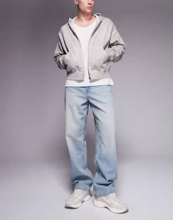 エイソス メンズ ボトムス デニムパンツ ジーンズ ASOS DESIGN baggy jeans in light wash LIGHT WASH BLUE ブルー