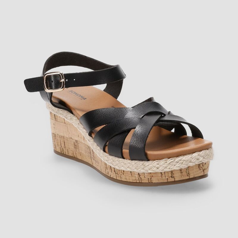 ソノマ レディース シューズ サンダル Sonoma Goods For Life Neiomy Womens Cork Wedge Sandals Black ブラック