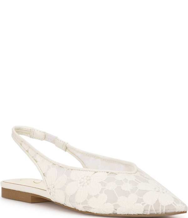 ジェシカシンプソン レディース シューズ パンプス メッシュ Jessica Simpson Mezzah Flower Mesh Pointed Toe Slingback Flats Bright
