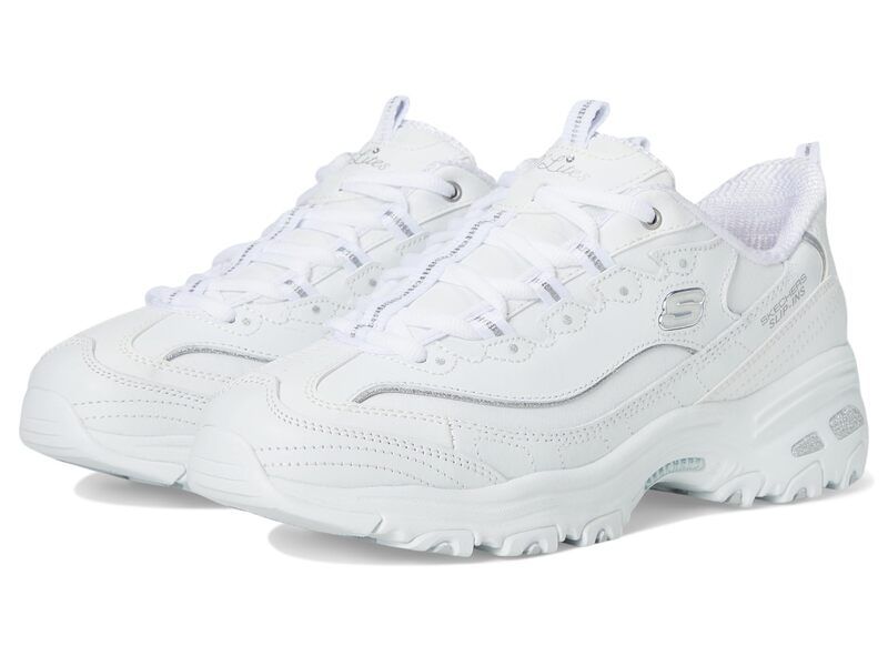 スケッチャーズ レディース シューズ スニーカー SKECHERS DLites Hands Free SlipINS White Silver ホワイト