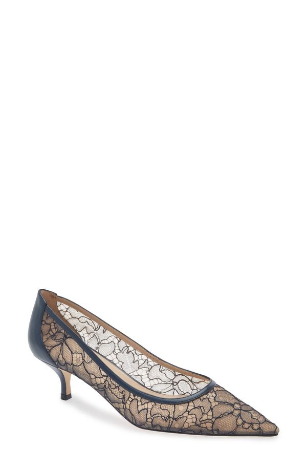 スチュアート ワイツマン レディース シューズ パンプス Stuart Weitzman Stuart Power 50 Pump Navy Lace ネイビー