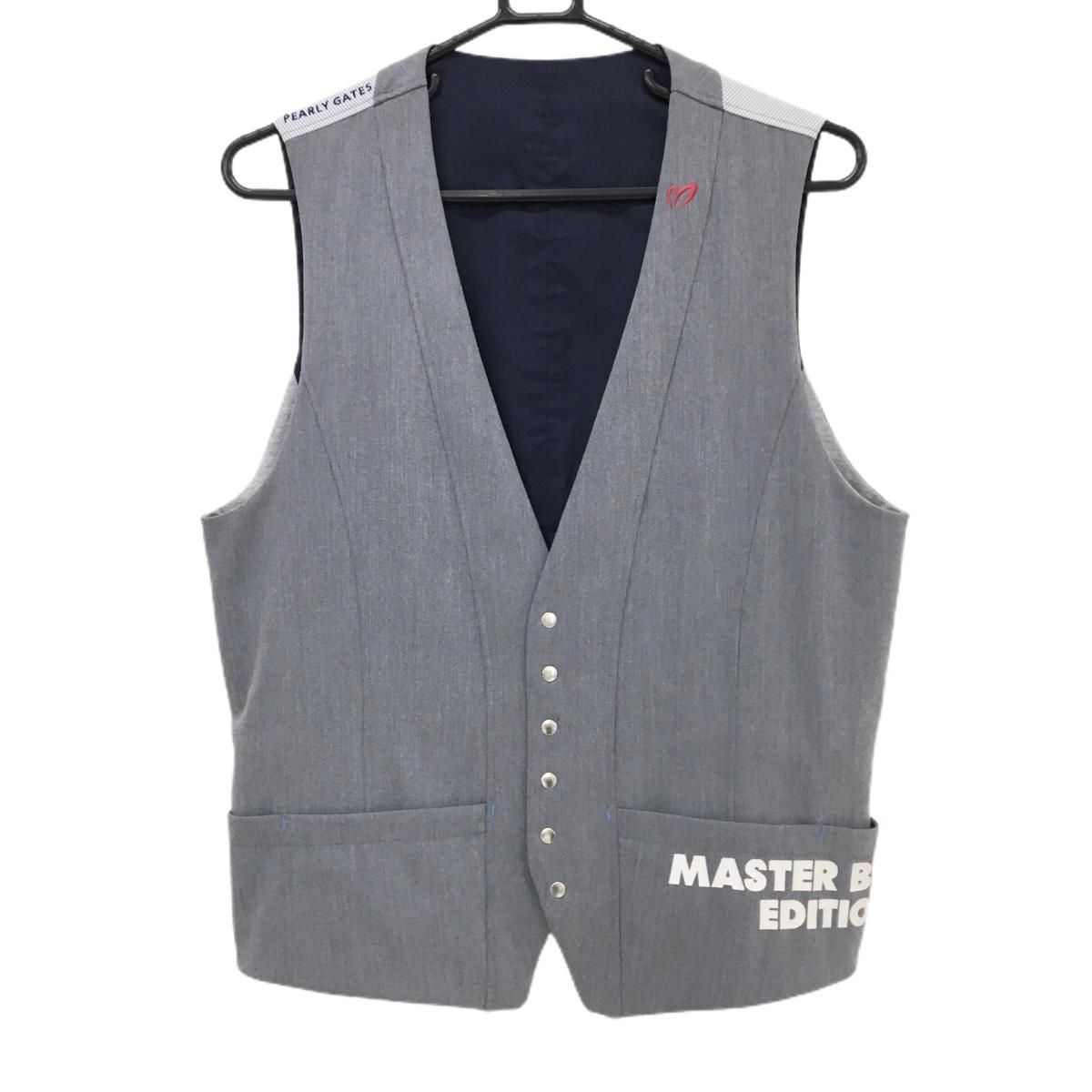 美品】マスターバニー リバーシブルベスト グレー 後ストライプ