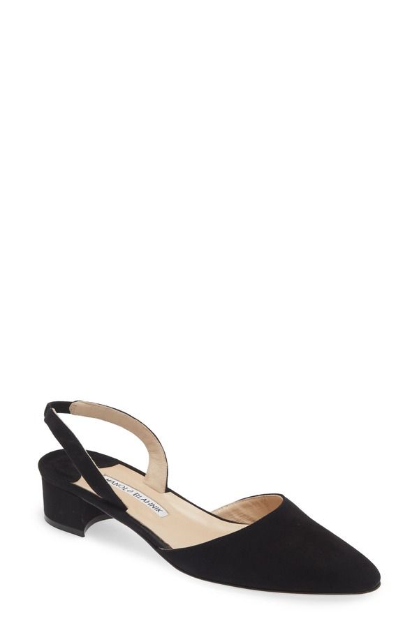 マノロ ブラニク レディース シューズ パンプスエード ヒール Manolo Blahnik Aspro Block Heel Slingback Suede Pump Black ブラック
