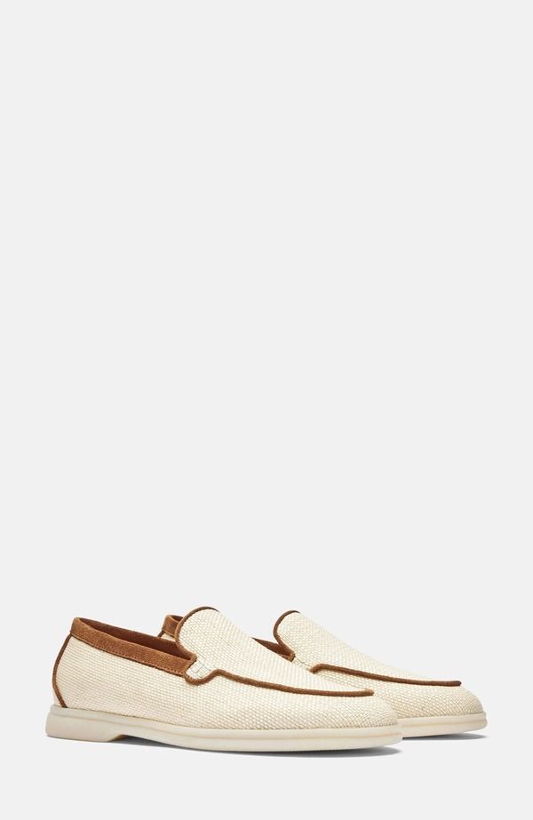 スカロッソ レディース シューズ スリッポン・ローファー SCAROSSO Ludovica Loafers Beige Straw ベージュ