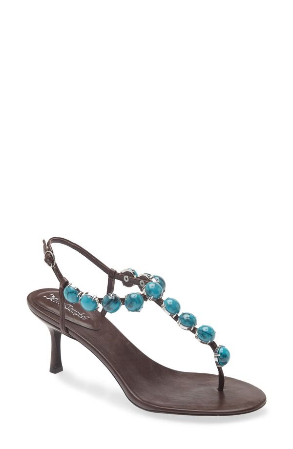 ジェフリー キャンベル レディース シューズ ヒール サンダル Jeffrey Campbell Embellished Sandal Brown Turquoise ターコイズ