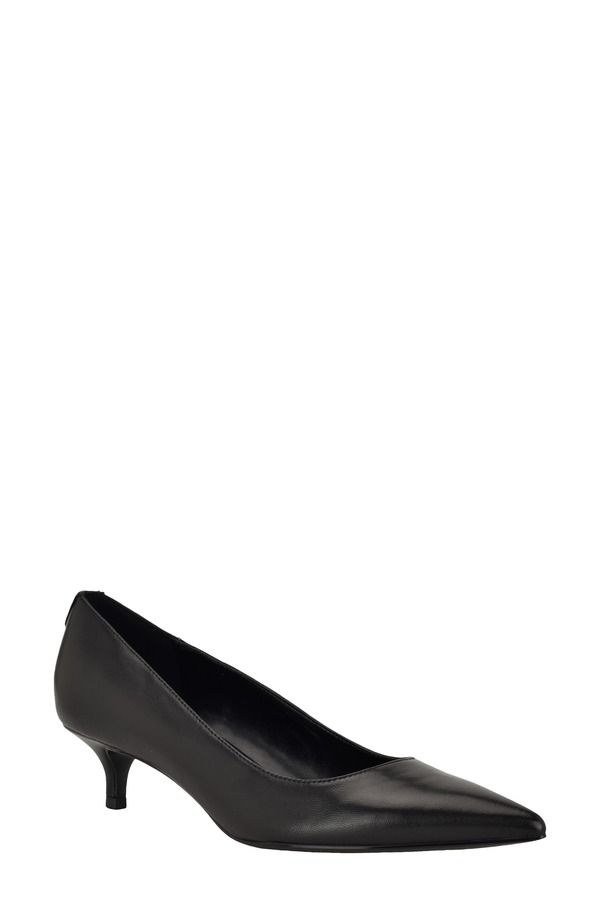 カルバンクライン レディース シューズ パンプス Calvin Klein Roxanna Pointed Toe Pump Black Leather ブラック
