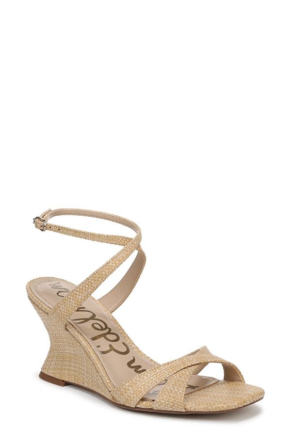 サムエデルマン レディース シューズ ヒール サンダル アンクル Sam Edelman Davi Ankle Strap Wedge Sandal Bleached Beechwood