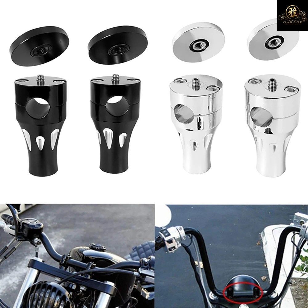 オートバイ 1インチ 7/8 ''カフェレーサーハンドルバーライザークランプマウントハーレーツーリングダイナスポーツスターホンダヤマハカワ