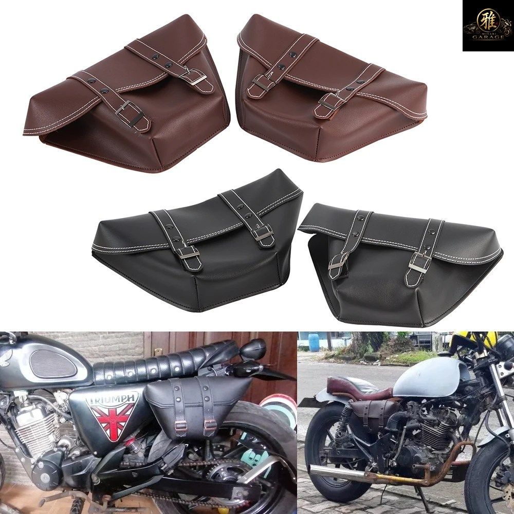 オートバイ用サイドサドルバッグ 1ペア クラシックバイクツールサドルバッグ カフェレーサー ホンダCB ジャパスタイル