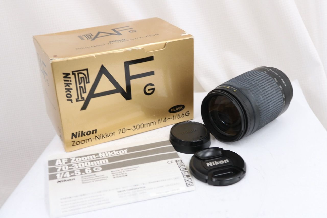 【返品保証】 【元箱付き】ニコン Nikon AF NIKKOR 70-300mm F4-5.6 G 前後キャップ付き レンズ e14785