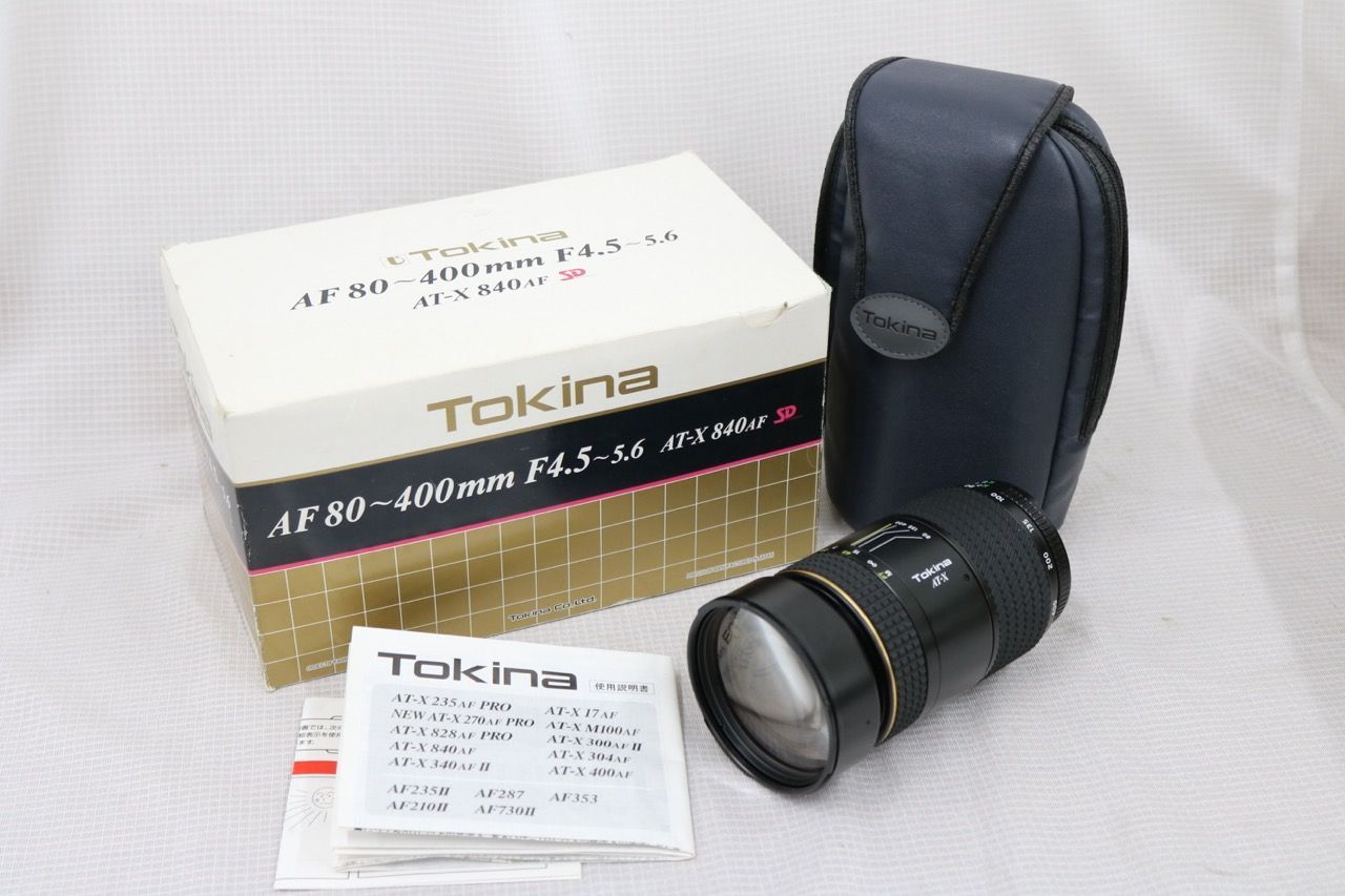 【訳あり品】 【元箱付き】トキナー Tokina AF 80-400mm F4.5-5.6 ケース付き レンズ e14790