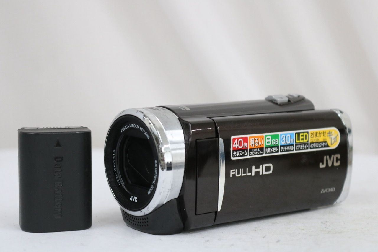 【返品保証】 JVC GZ-E225-T アーバンブラウン 40x バッテリー付き ビデオカメラ e14830