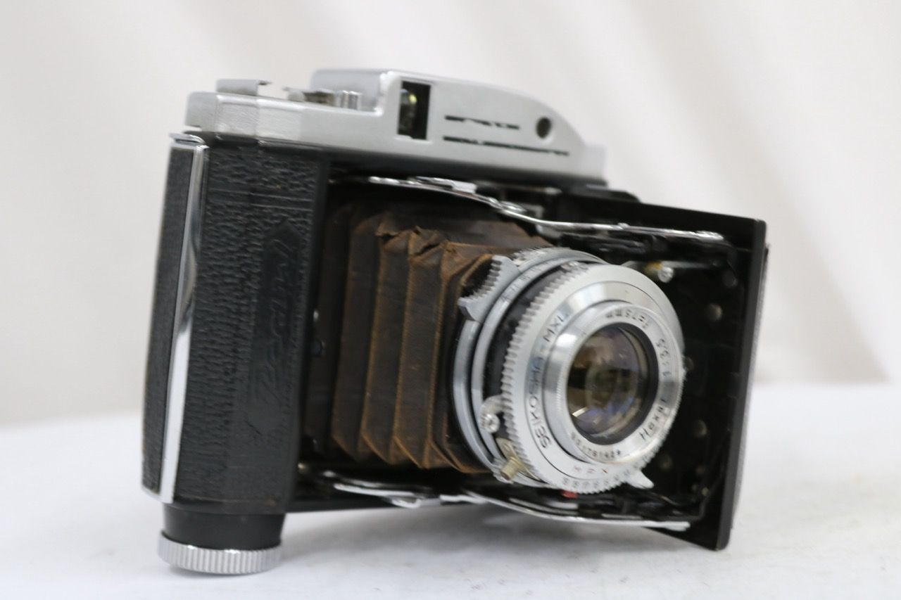 【返品保証】 Pearl III Hexar 75mm F3.5 蛇腹カメラ e14829