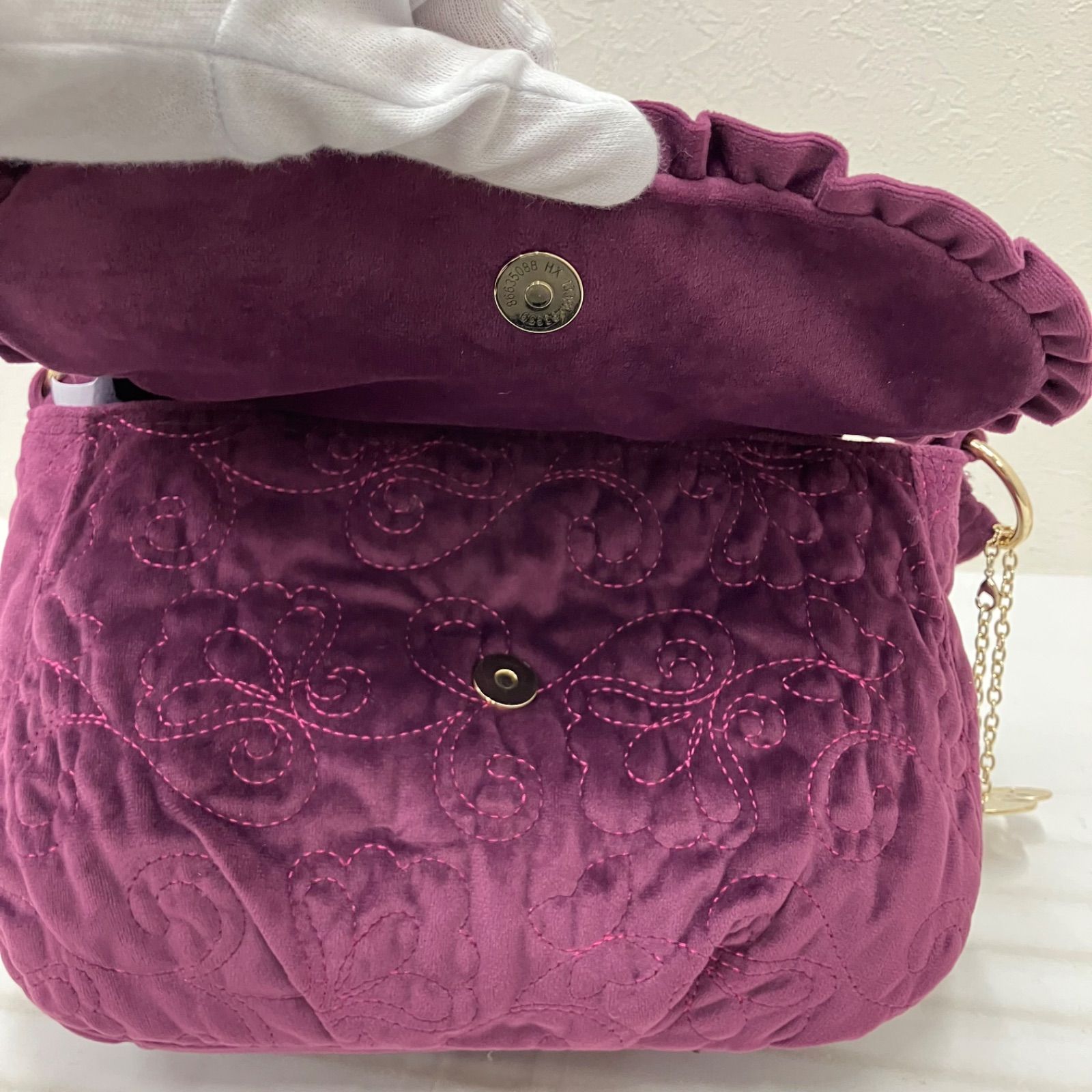 ANNA SUI アナスイ ショルダーバッグ ハンドバッグバタフライ パープル 3625 【美品】 ANNA SUI アナスイ トートバッグ ハンドバッグ ワン