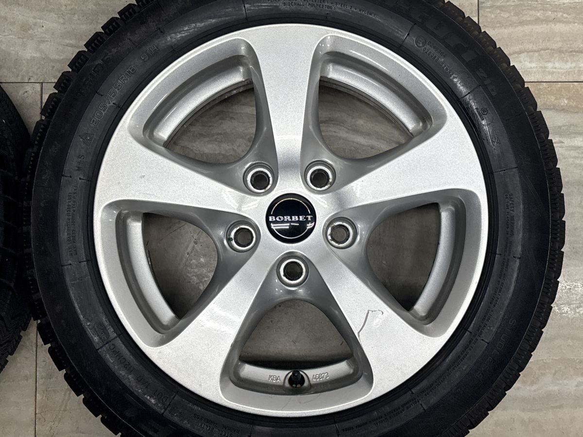 バリ溝 スタッドレス】BORBET 16in 7J +34 PCD120 ハイフライ Win-turi