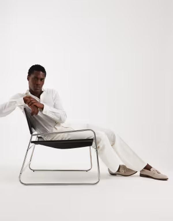エイソス メンズ ボトムス カジュアルパンツ ストレート リネン ASOS DESIGN tailored linen rich straight leg pants WHITE ホワイト エイソス メンズ ボトムス カジュアルパンツ ストレート リネン ASOS DESIGN tailored linen rich straight leg pants WHITE ホワイト