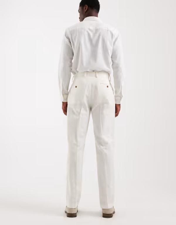 エイソス メンズ ボトムス カジュアルパンツ ストレート リネン ASOS DESIGN tailored linen rich straight leg pants WHITE ホワイト エイソス メンズ ボトムス カジュアルパンツ ストレート リネン ASOS DESIGN tailored linen rich straight leg pants WHITE ホワイト