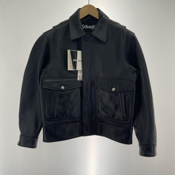【中古】SCHOTT NANOuniverse レザージャケット サイズS 黒 ショット[91]