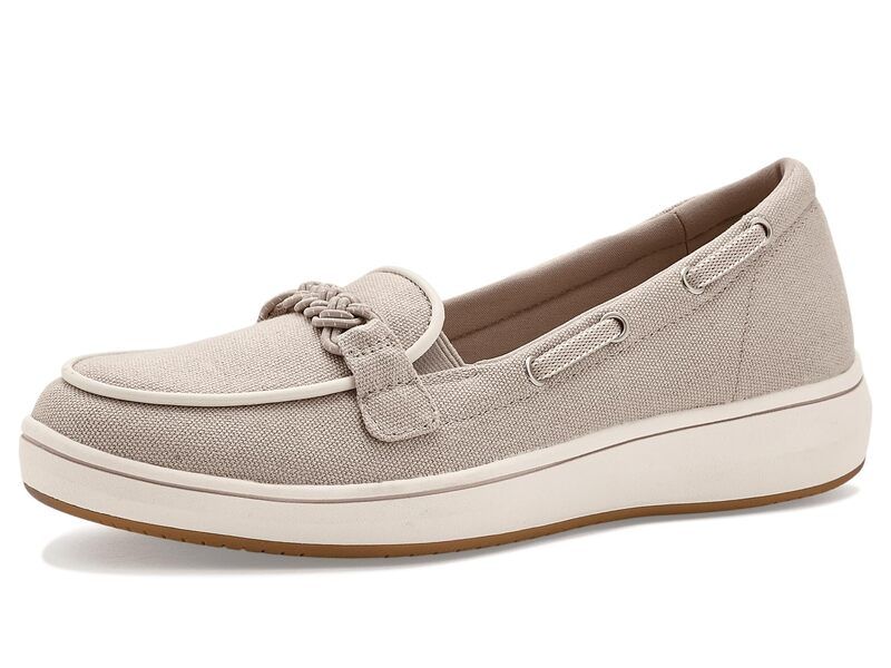 クラークス レディース シューズ スリッポン・ローファー Clarks Breezesky Bay Sand Canvas サンド