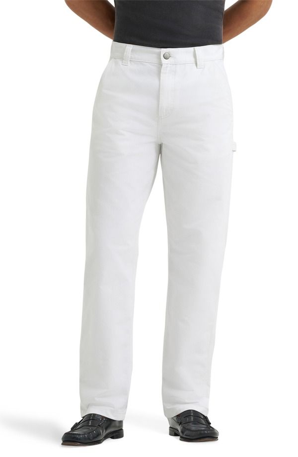 リー メンズ ボトムス デニムパンツ ストレート ジーンズ Lee Loose Fit Straight Leg Carpenter Jeans Bright White ホワイト