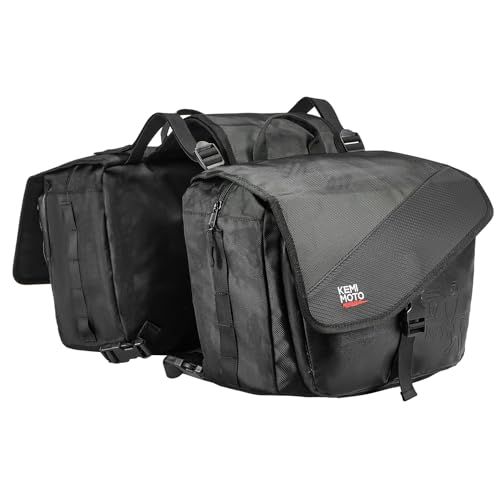 KEMIMOTO バイク サイドバッグ 左右セット サイドバック 40L大容量 防水 取付簡単 レブル250 ADV150 スクーター 汎用 サドルバッグ ツールバッグ 収納 耐久性 ブラック KM1009pms 4ad970ee