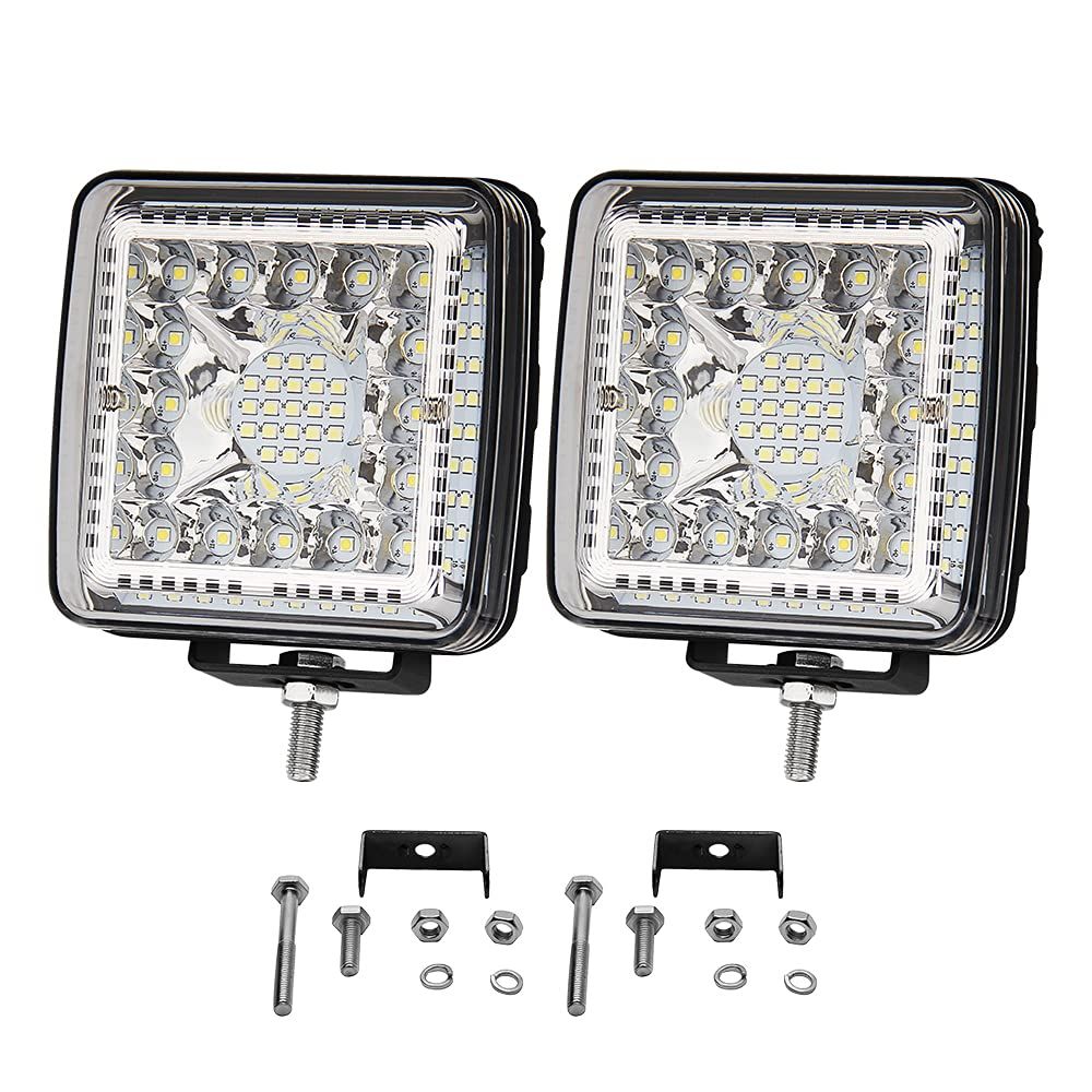 LED作業灯 12V/24V兼用 96W 48? 30000ルーメン 広角狭角一体型 LEDワークライト LED作業灯車 アルミニウム鍛造技術 IP68防水LED作業灯 角形ATV/SUV/トラック/現場作業 汎用作業灯 車外灯 デッキライト 農業機械 補ts