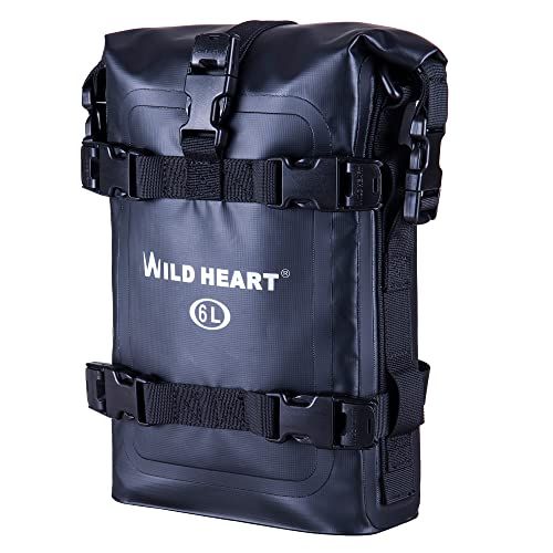 WILD HEART オートバイ用ドライバッグ、クラッシュバーバッグ、リアフェンダーポーチ、シーシーバー後部座席サドルラック、ダートバイクギア、モトATV用サイドツールバッグパック (PVC)ts