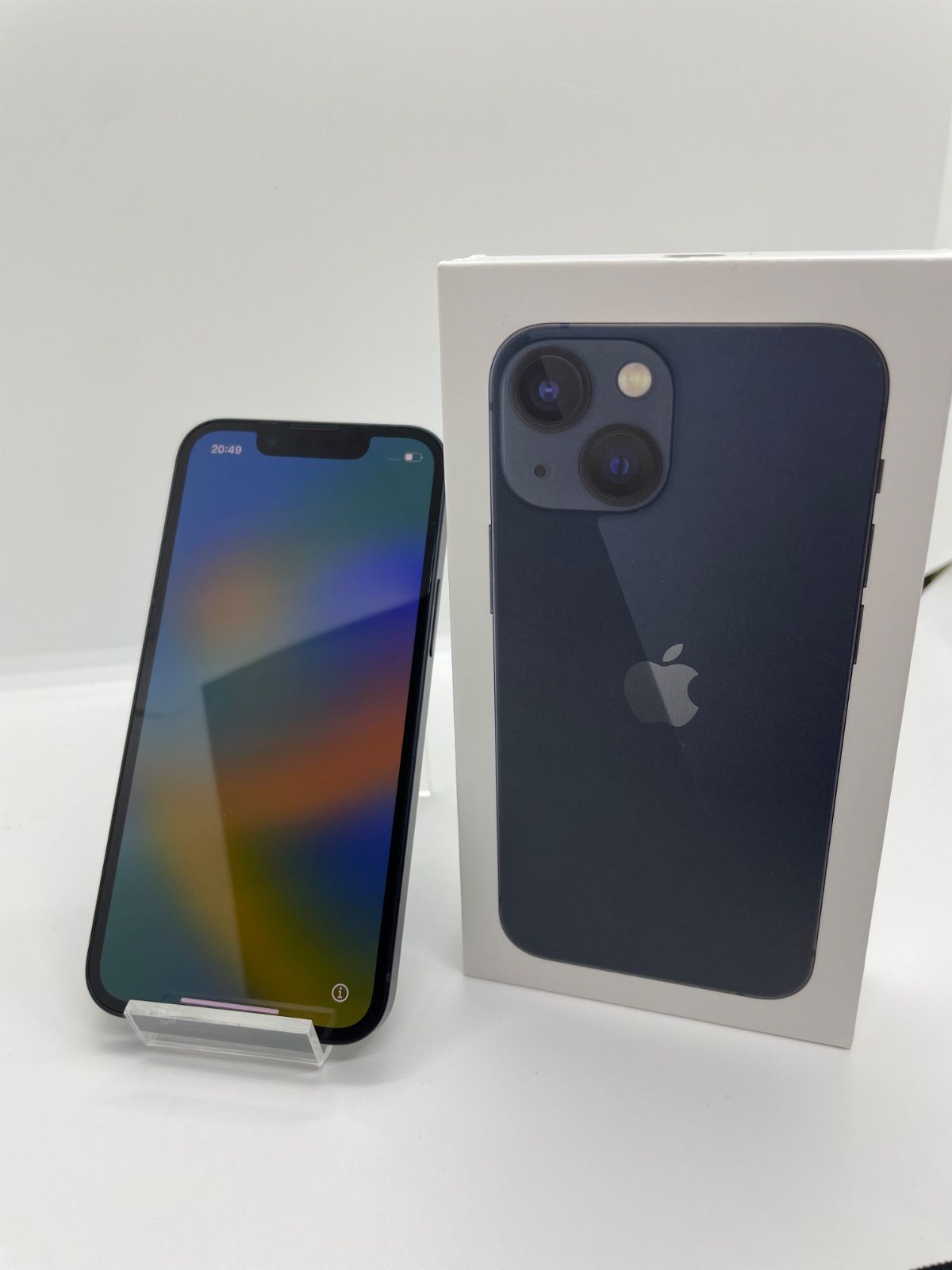 @【美品】iPhone 13 mini au SIMロック解除済 128GB ミッドナイト 7200