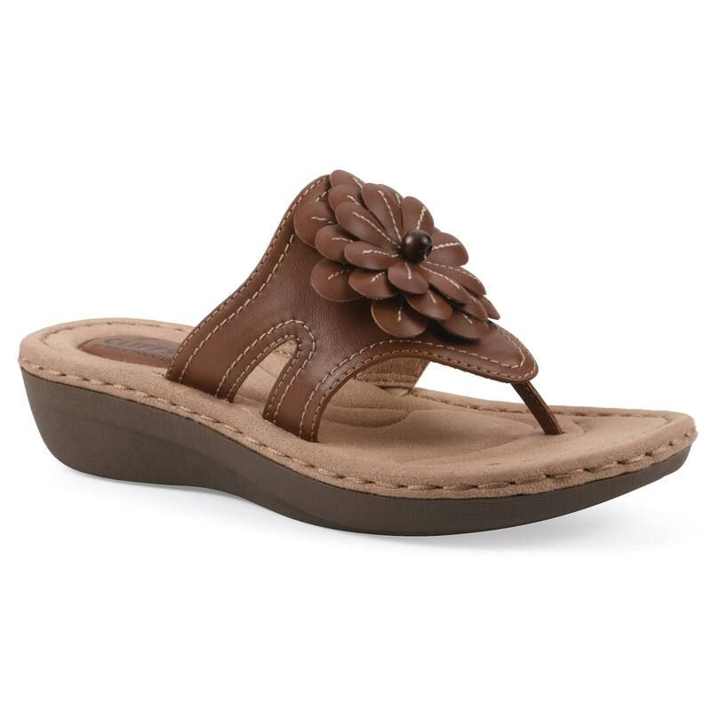 クリフバイホワイトマウンテン レディース シューズ サンダル Cliffs by White Mountain Cashlyn Womens Flower Slide Sandals Tan Burn