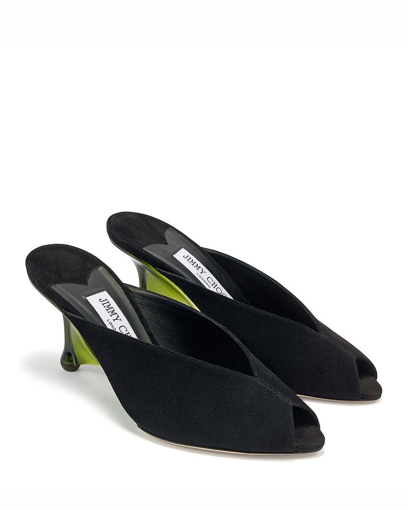 ジミーチュー レディース シューズ サンダル レース Jimmy Choo Womens Glace 80 Mules BlackClover ブラック
