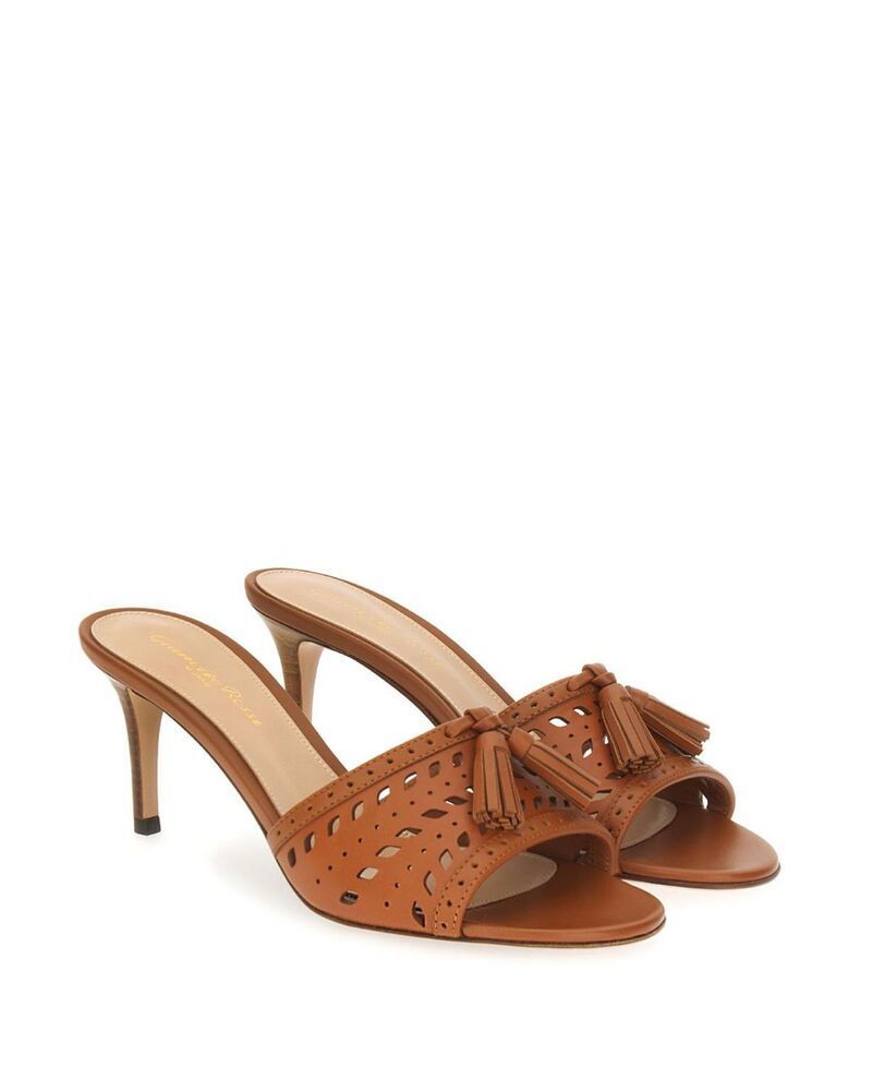 ジャンヴィト ロッシ レディース シューズ サンダル Gianvito Rossi Womens Fes Mulesandals Brown Calf Leather ブラウン