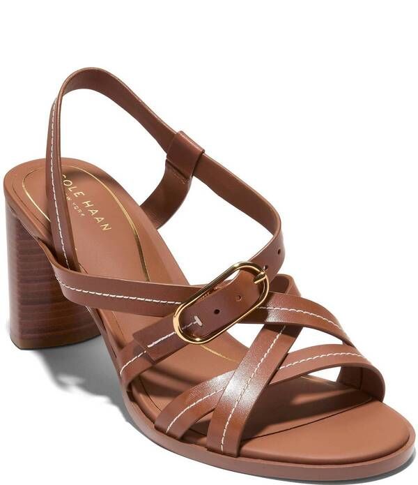 コールハーン レディース シューズ サンダル レザー ヒール Cole Haan Dillon Leather Strappy Block Heel Sandals British Tan タン