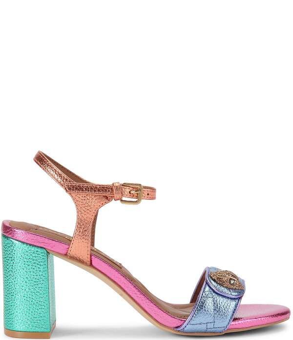 カートジェイガーロンドン レディース シューズ サンダル トール レザー ロゴ Kurt Geiger London Kensington Langley Metallic Leather Logo